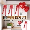 thumbnail image 1 of Valentine's Day Door Decoration Romantic Bow with Heart Patterns for Gate Indoor Party Backdrop Holiday Decor, Size 78.7 inches, 1 of 6