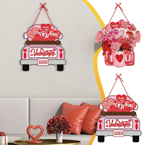 Valentine’s Day Door Hanging Decor, Fabric Heart & Bow Wreath with Soft Ribbon, Perfect for Party, Wedding & Indoor Ambiance, romantic Front Door Holiday Ornament for Valentine’s Day, 11.57*11.2in, B