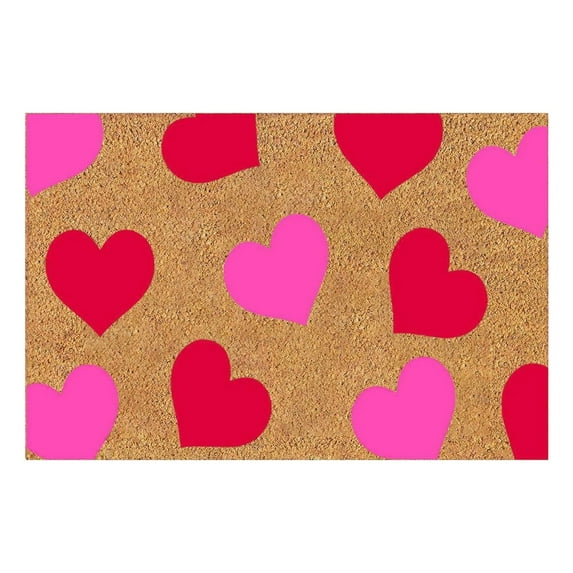Valentine's Day Door Mat – Coir Doormat for Outdoor Entrance, Durable Welcome Mat With Non-Slip Backing, Housewarming Gift, Perfect for Front Door and Entryway - Outdoor/Indoor