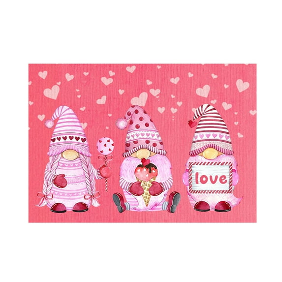 Valentine's Day Door Mat Gnomes Valentine Day Welcome Mats Outdoor Indoor Non-slip Front Welcome Mat for Home Entrance Outside Entry Yard Floor Patio Valentines Day Anniversary Wdding Home Decor