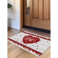 thumbnail image 1 of Valentine's Day Door Mat&nbsp;Indoor Outdoor Entrance,Non Slip Small Rug for Kitchen Bathroom Entryway Rug,Red Love Heart Roses Romantic Wooden Washable Doormat Floor Mat 16x24 Inch, 1 of 8