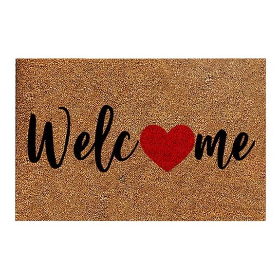 Valentine's Day Doormat Non-Slip Absorbent Welcome Mat for Indoor Outdoor Use Decor Gift for Husband Wife Couples(F)