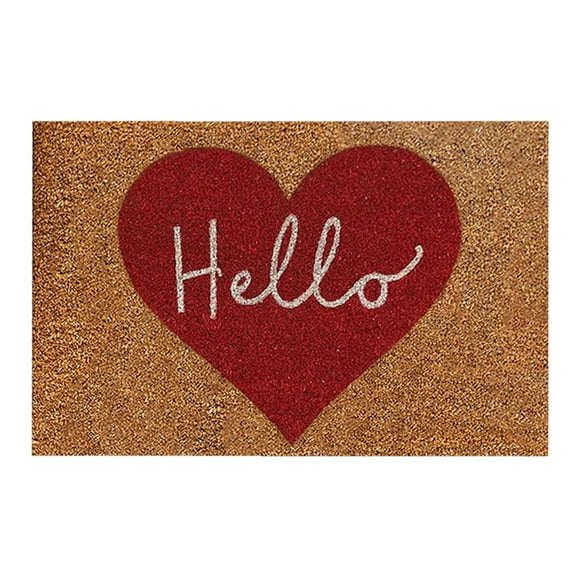 Valentine's Day Doormat Non-Slip Floor Mat, Welcome Mat with Heart & Love Letter Print for Front Door, Bathroom, Kitchen, Living Room | Holiday Home Decor Rug, Washable Indoor/Outdoor Doormat