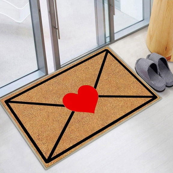 Valentine's Day Doormat Outdoor Indoor Love Hearts Welcome Door Mat Valentine's Day Rug Front Door Mat for Porch Decor Gifts