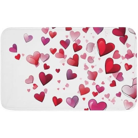 Valentine's Day Doormat Welcome Loving Hearts Only Funny Entryway Rugs Indoor Non Slip, Washable Entrance Mat Door Mats for Kitchen, Bathroom Home Decor 18*30in