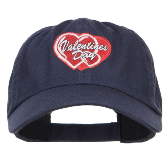 Valentine's Day Double Hearts Patched Low Cap - Navy OSFM