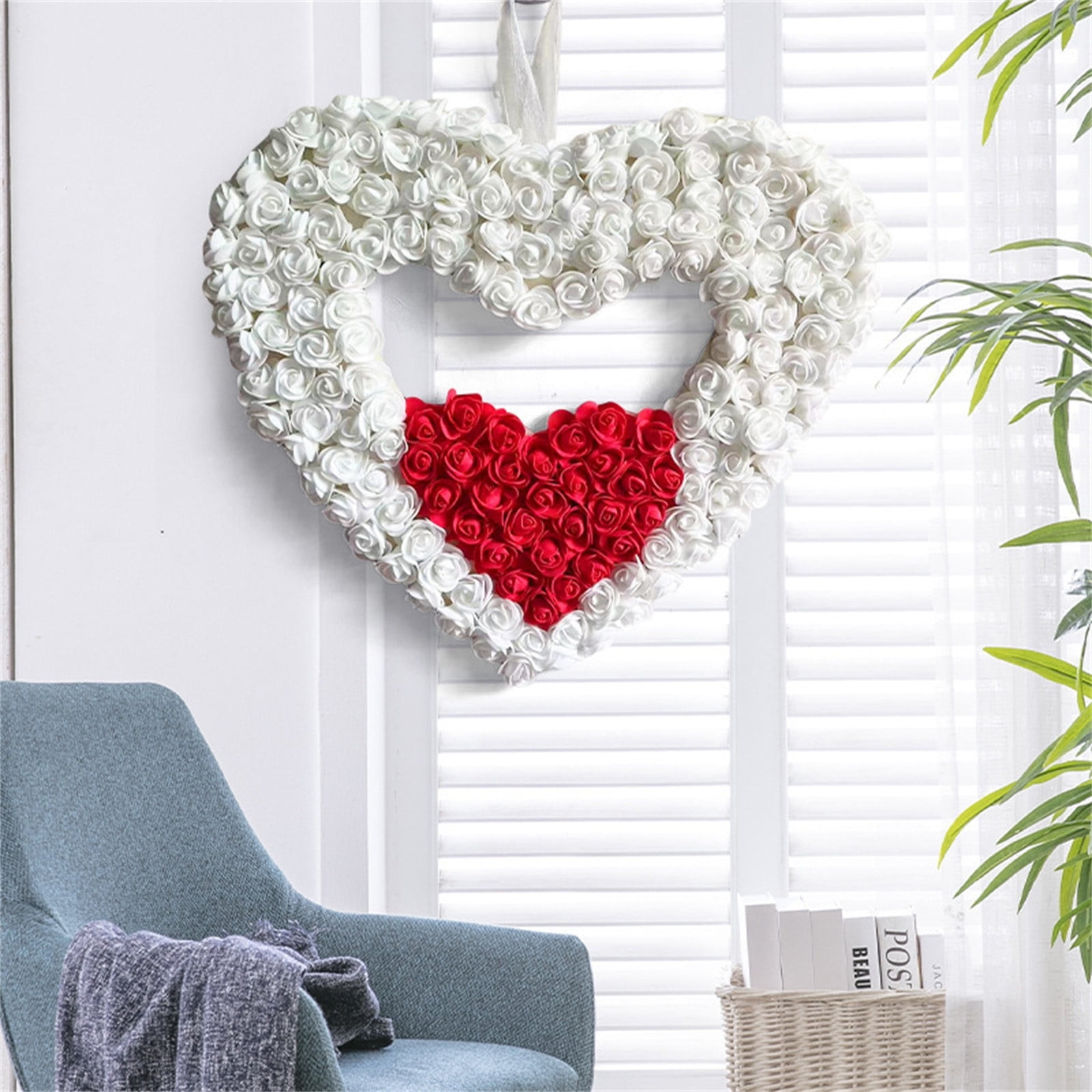 Valentine's Day Double Love Wreath Festive Atmosphere Scene Decoration