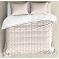 thumbnail image 1 of Valentine's Day Duvet Cover Set, Endless Eternal Love Hand Drawn Hearts in Stripe Row Image, Decorative 3 Piece Bedding Set with 2 Pillow Shams, Calking Size, Pale Pink and Black, by Ambesonne, 1 of 2