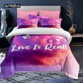 thumbnail image 1 of Valentine's Day Duvet Cover Set Red Rose I Love You Pattern King Size Couple Polyester Bedding Set H, 1 of 5