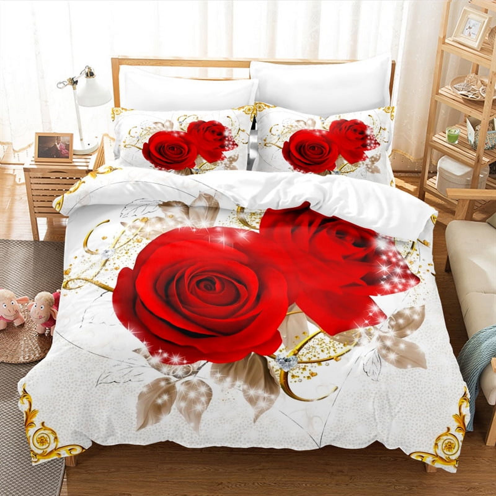 Valentine's Day Duvet Cover Set Twin Full Queen King Size 3D Printed
