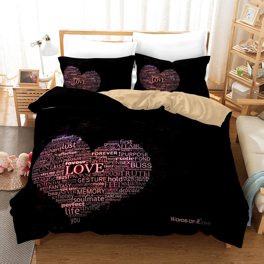 Valentine's Day Duvet Cover Set Twin Full Queen King Size 3D Printed