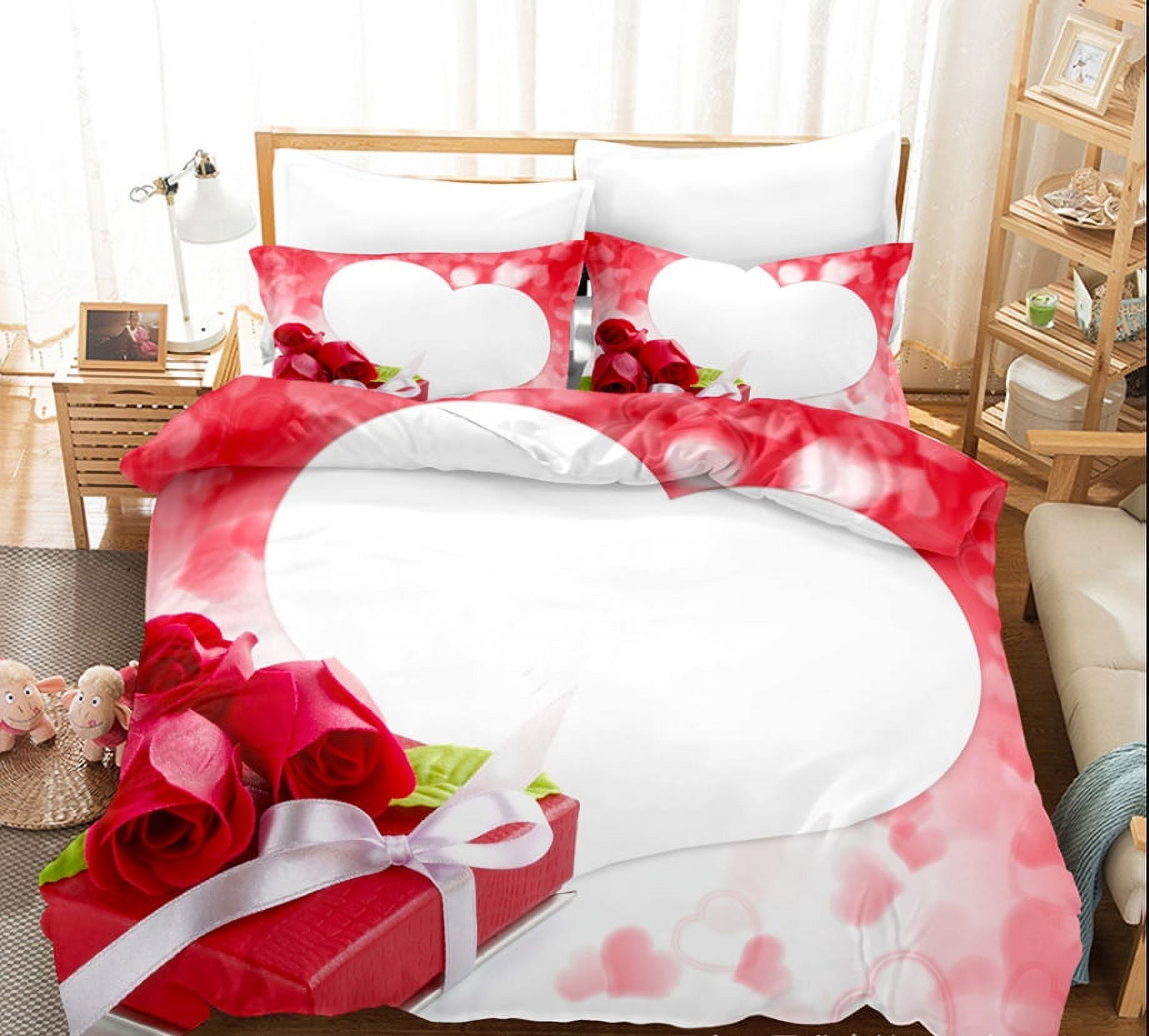 Valentine's Day Duvet Cover Set Twin Full Queen King Size 3D Printed