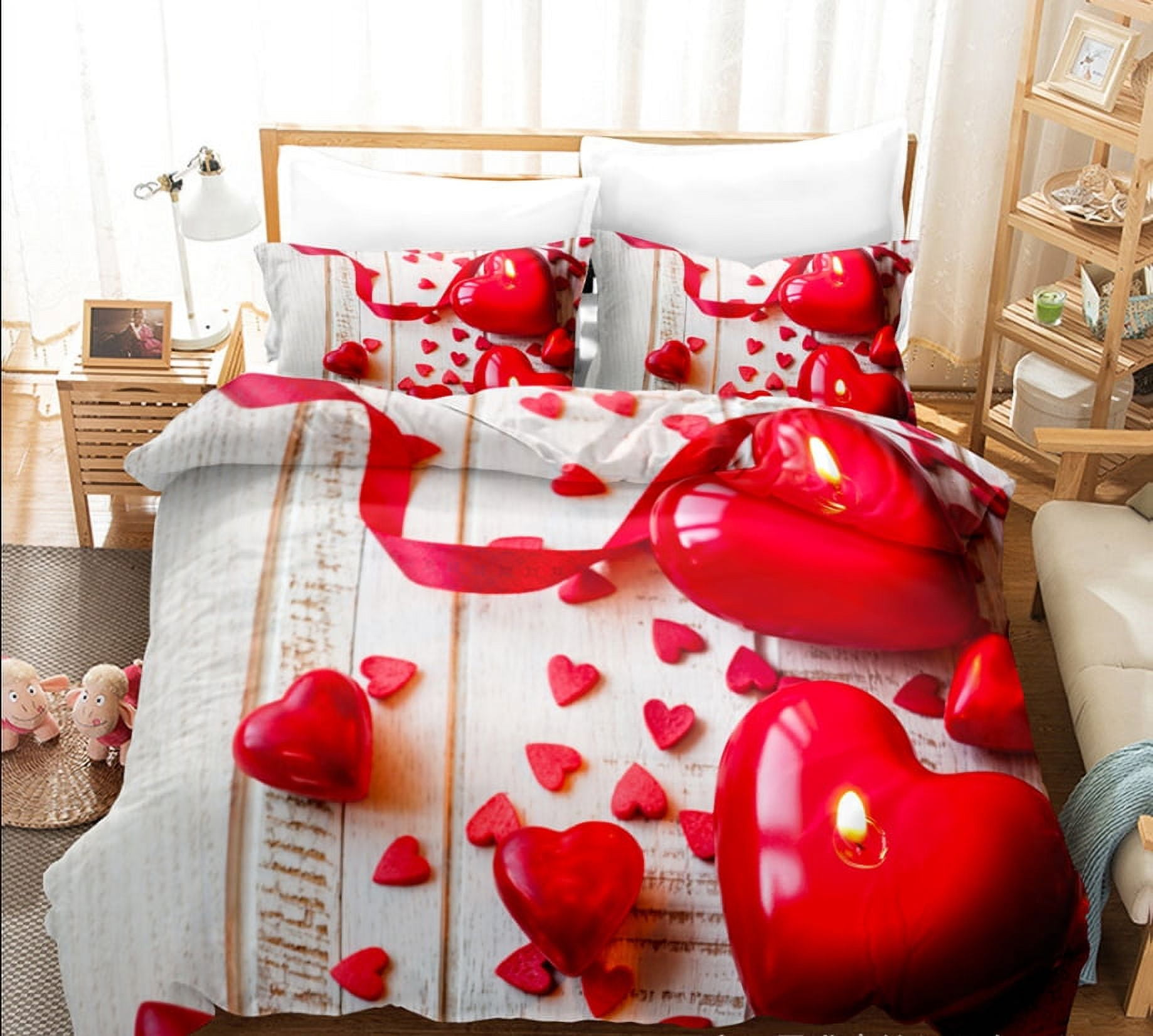 Valentine's Day Duvet Cover Set Twin Full Queen King Size 3D Printed