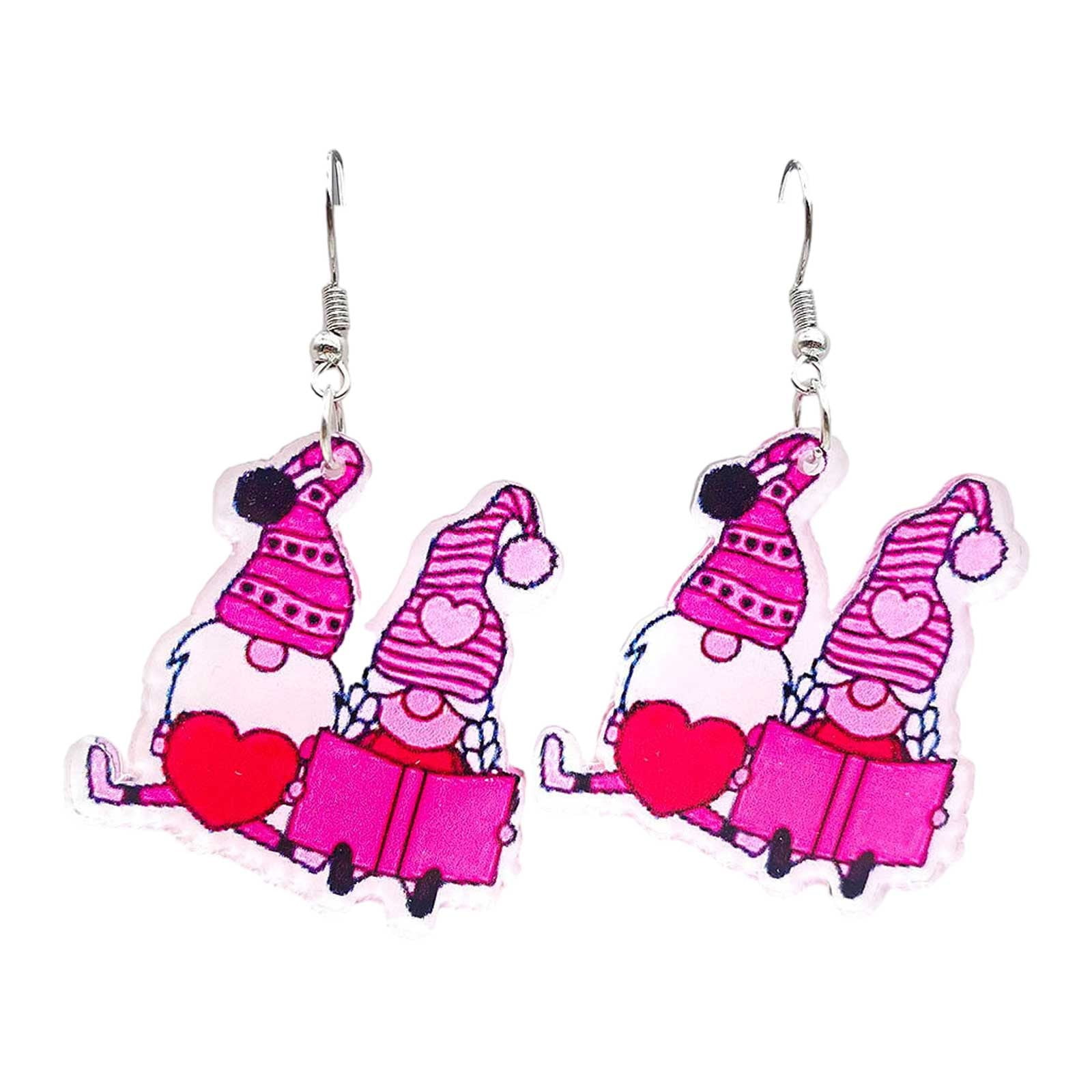 Valentine’s Day Earrings Acrylic Valentine’s Day Printed Jewelry ...