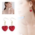 thumbnail image 1 of Valentine‘s Day Earrings for Women Gift for Her Girlfriend Wife | Sparkly Heart Dangle Drop Earrings | Love Heart Shape Jewelry | Holiday Party Outfit Accessories, 1 of 5
