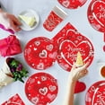 thumbnail image 1 of Valentine's Day Easter Disposable Party Supplies - 24-Person Dinnerware Set with Plates, Napkins & Cups, Eco-Friendly Paper Plates for Holidays, 1 of 4