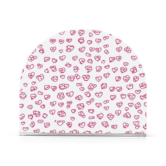 Valentine's Day Elements Heart Thick U Shape Acrylic Napkin Holder Non Slip Space Saving for Kitchen
