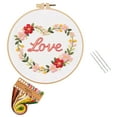 thumbnail image 1 of Valentine's Day Embroidery Kit - 8" Valentine's Day Floral DIY Craft with Hoop,Cross Stitch Kit for Adults,DIY Needlepoint for Starters ,Handmade Romantic Gift, 1 of 5