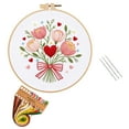 thumbnail image 1 of Valentine's Day Embroidery Kit - 8" Valentine's Day Floral DIY Craft with Hoop,Cross Stitch Kit for Adults,DIY Needlepoint for Starters ,Handmade Romantic Gift, 1 of 5