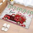 thumbnail image 1 of Valentine's Day Entryway Rug 2'x3'&nbsp; Non Slip Front Door Mats, Red Plaid Truck Roses Love Leaves Wood Entrance Rugs Indoor Outdoor Carpet, Washable Floor Mats Small Area Rug for Bedroom Kitchen, 1 of 8