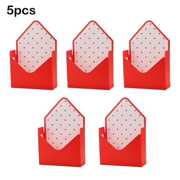 Valentine’s Day Envelope Gift Box Set, Pre-Folded Flower Boxes for Bouquets, Cards & Jewelry, Romantic Paper Packaging for Anniversary & Proposal (5 Pcs)