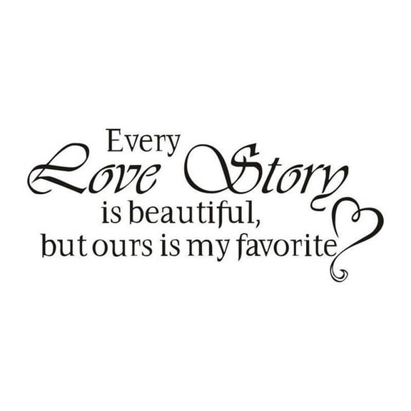 Valentine's Day Every Love Story Intricate Carved Wall Sticker - For Living Room & Bedroom Decoration, Romantic Love Quote, Precisely Cut Design - For Couples, Home Decoration,