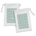thumbnail image 1 of Valentine's Day Fabric Pouch Set of 2, Irregular Hearts in Blue and Green Tones, Small Drawstring Bag for Toiletries Masks and Favors, 9" x 6", Sea Blue Dark Seafoam, by Ambesonne, 1 of 2