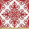 thumbnail image 1 of Ambesonne Valentine's Day Fabric by the Yard Upholstery, Western Scroll Art, 1 Yard, White Red, 1 of 4