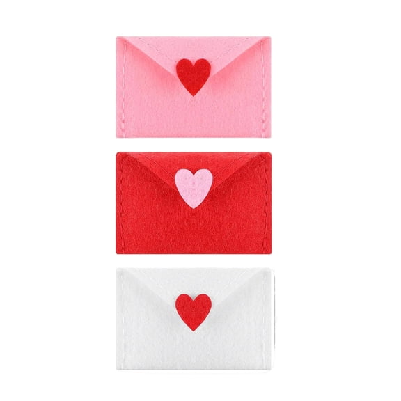 Valentine's Day Felt Envelope Bulk Heart Love Envelopes Stitching Note Table Scatter Bowl Filler for Wedding Shower Birthday Party Celebration Decor
