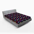 thumbnail image 1 of Valentine's Day Fitted Sheet, Romantic Colorful Hearts Love Happiness Theme Valentine's Day Illustration, Soft Decorative Fabric Bedding, Full Size, Multicolor, by Ambesonne, 1 of 2