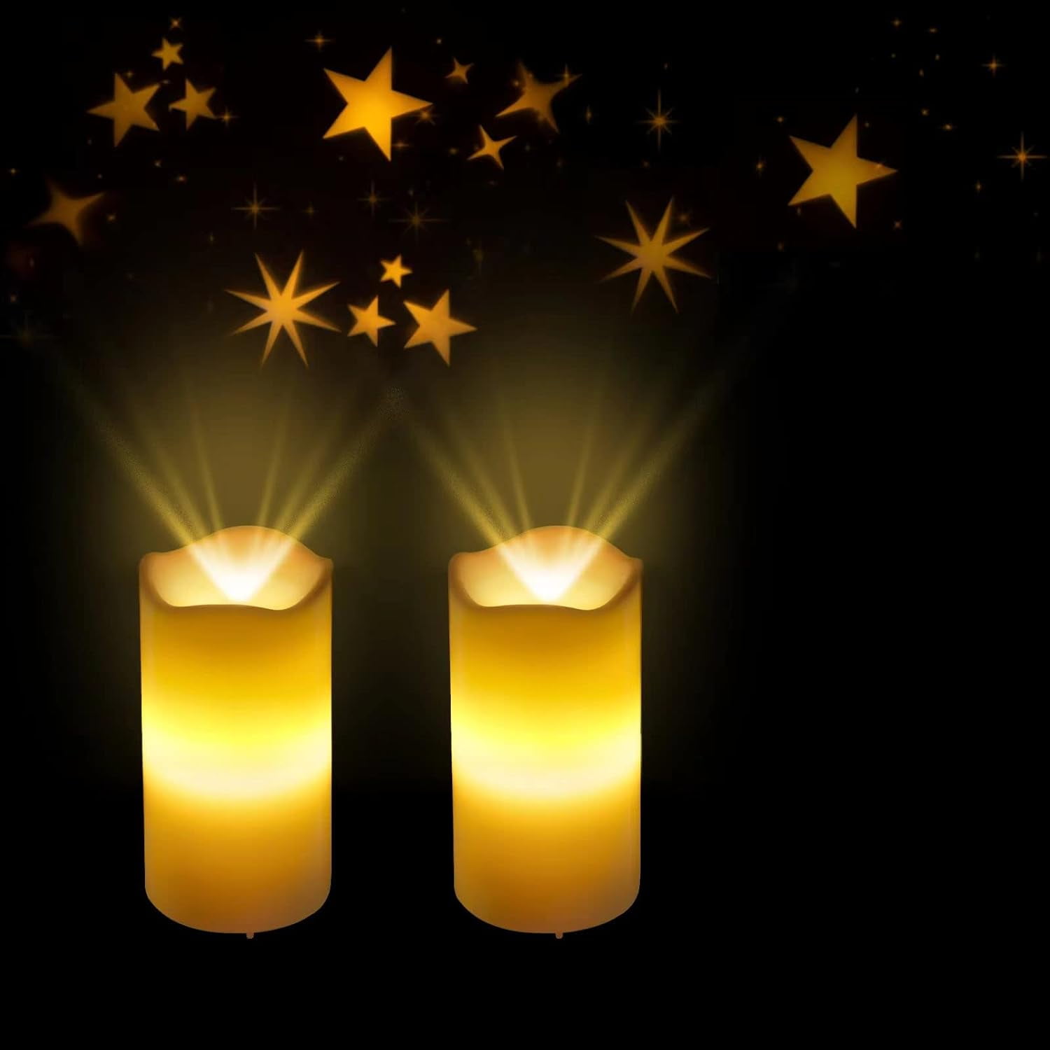 Valentine's Day Flameless Candles Star Real Wax LED Candles Valentine