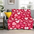 thumbnail image 1 of Valentine's Day Flannel Blanket Soft Throw Blanket for Couples Adults Lightweight Digital Print for Sofa Bed Nap(E), 1 of 6