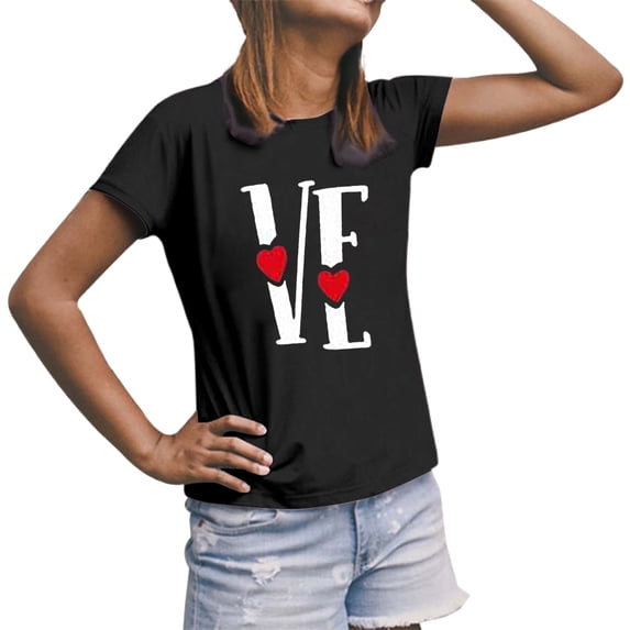 Valentine's Day Floral Print Short Sleeve T Shirt For Men And Women Trendy Casual Top For Youth And Teens Womens Long Sleeve Spandex T Shirt Loose Casual T Shirt Womens Athletic Tee Women Summer
