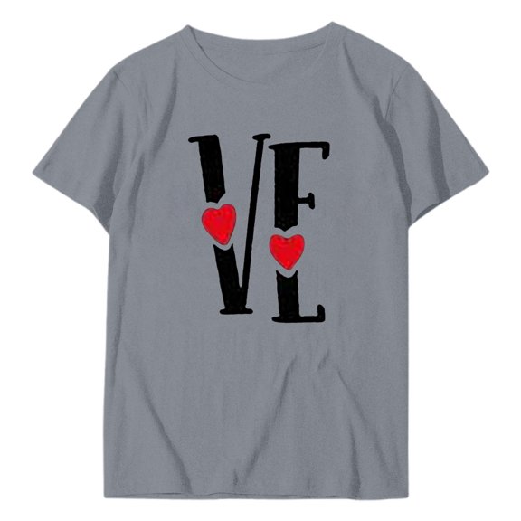 Valentine's Day Floral Print Short Sleeve T-Shirt Trendy Casual Top For Women Men Youth Teens Comfortable Breathable Fashionable