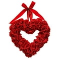 thumbnail image 1 of Valentine's Day Floral Wreath Decoration Red Rose Heart Bow Door Hanging Artificial Flower Wreath for Home Decor, Party, and Holiday Celebrations, 1 of 6