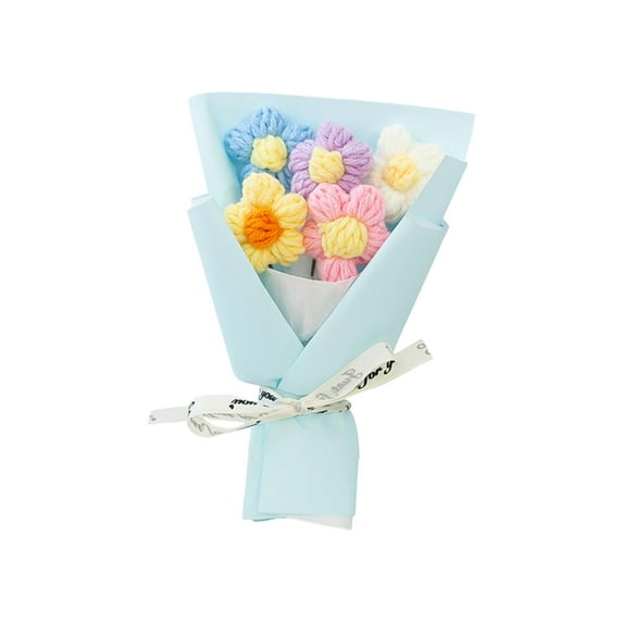 Valentine's Day Flower Bouquet Plush Toy "Love For You" Design Cute Gift,Blue
