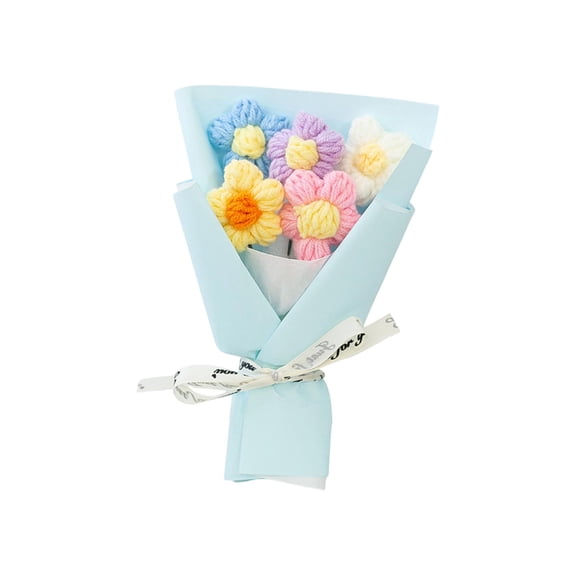Valentine's Day Flower Bouquet Plush Toy "Love For You" Design Cute Gift,Blue