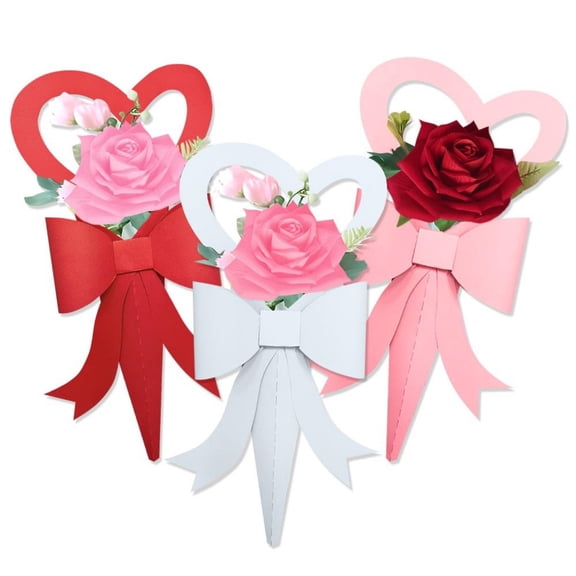 Valentine's Day Flower Bouquet Wrapping Set - DIY Rose, Bow & Flower Box for Gift Packaging
