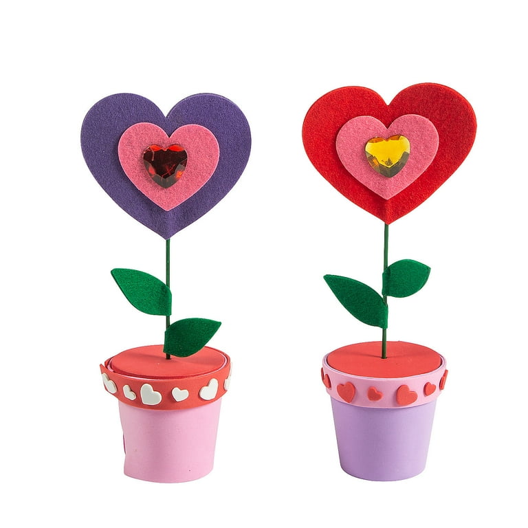 Valentine’s Day Flowerpot Craft Kit - Makes 6, Craft Kits, Valentine's Day,  6 Pieces