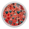 thumbnail image 1 of Valentine's Day Fluorescent Drawer Pulls with Screws - Round 4-Pack Glow-in-the-Dark Knobs for Cabinets, Wardrobes, and Dressers – Decorative Dresser Hardware, Door Pulls, 1 of 6