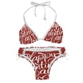 thumbnail image 1 of Valentine's Day Font Bikini Set with Detachable Sponge & Adjustable Strap, Two-Pack, Ideal for Beach & Pool, Swimsuit Swimsuits Bikini, 1 of 6