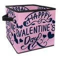thumbnail image 1 of Valentine's Day Font Foldable Storage Baskets with Handle, 10.8"x10.5"x10.6", Large Capacity - Organizer Bins for Clothes Storage, Storage Cubes, 1 of 6