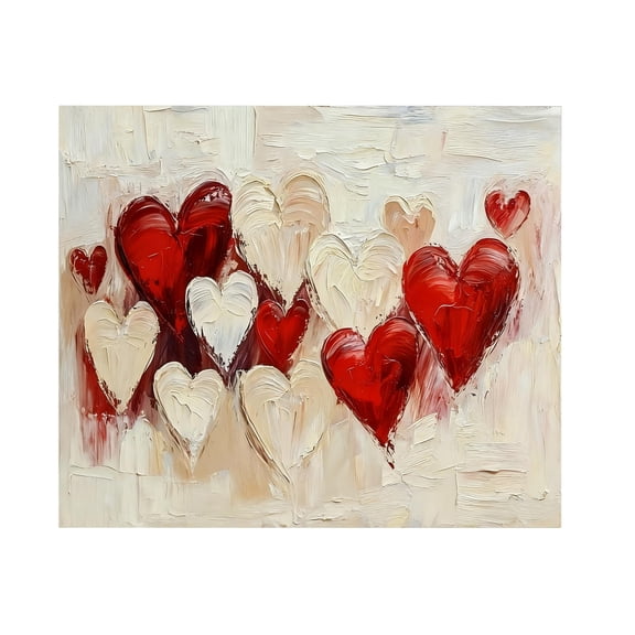 Valentine's Day Framed Canvas Wall Decoration, Heart Canvas Painting, Suitable For Living Room, Bedroom, Sweet Valentine's Day Picture Artwork