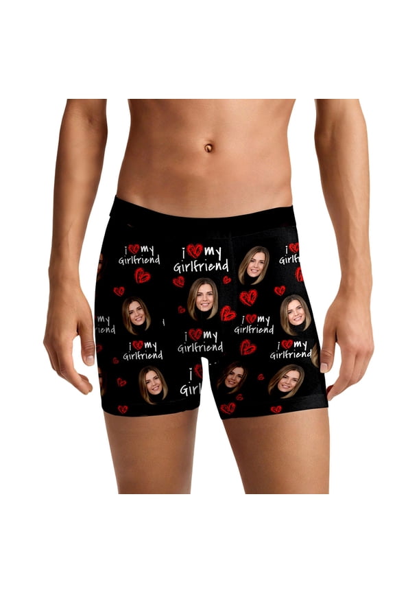 Valentine's Day Funny Wife Face Men's Underwear Boxer Briefs Breathable Trunk Black S