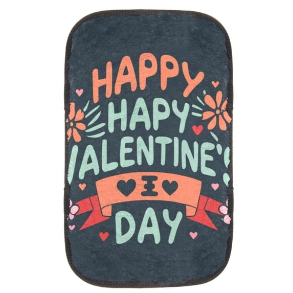 Valentine's Day Furry Printed Armrest Cover 12.5x8.2 Inch Soft Comfortable Car Armrest Mat Accessories