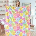 thumbnail image 1 of Valentine''s Day Fuzzy Blanket Conversation Candy Heart Throw Blanket Colorful Cozy Flannel Blanket for Home Bed Sofa Couch Chair, 50 x 60 Inch, 1 of 6