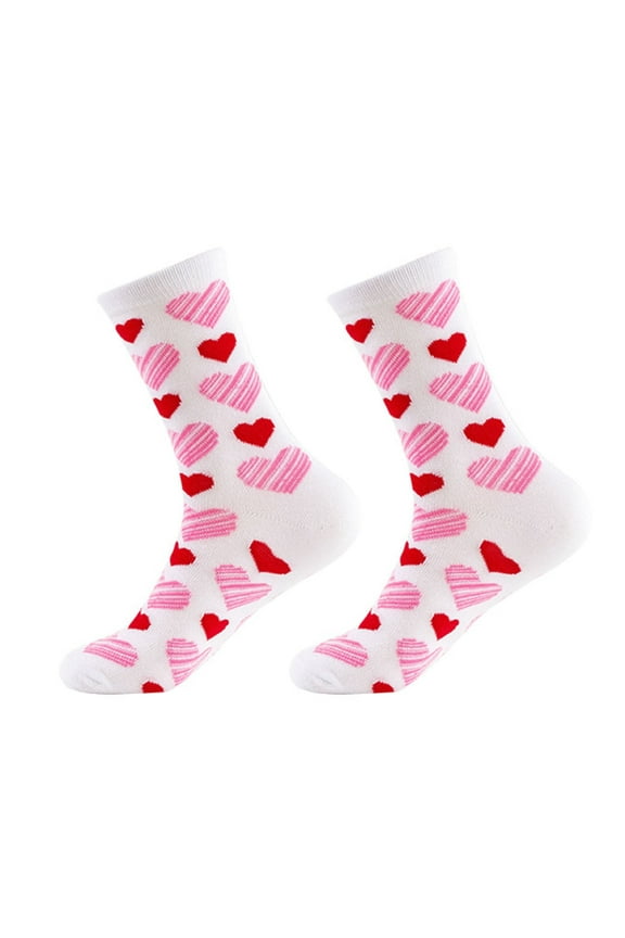 Valentine's Day Fuzzy Socks For Women Heart Print Cozy Fluffy Warm Slipper Cloud Socks Thick Home Sleeping Winter Socks B One Size