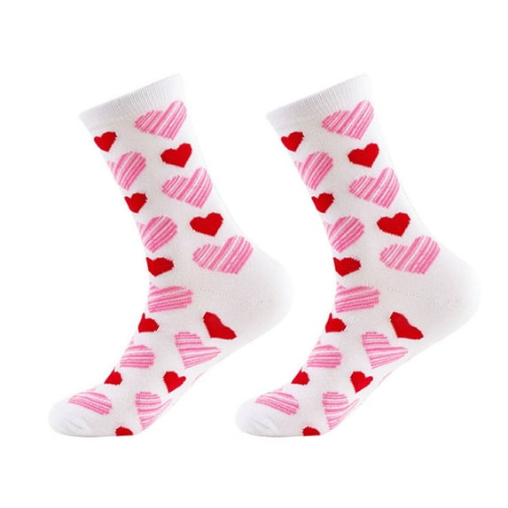 Valentine's Day Fuzzy Socks For Women Heart Print Cozy Fluffy Warm Slipper Cloud Socks Thick Home Sleeping Winter Socks B One Size