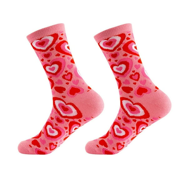 Valentine's Day Fuzzy Socks For Women Heart Print Cozy Fluffy Warm Slipper Cloud Socks Thick Home Sleeping Winter Socks D One Size