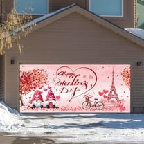 Valentine's Day Garage Door Backdrop, Patio Party Decoration Hanging Flag, Seasonal Door Cover for Holiday Festivities